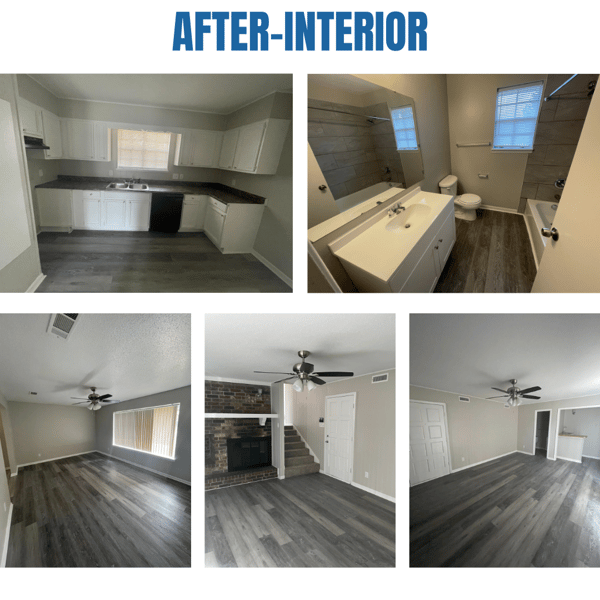 Photo collage of "after" interior photos