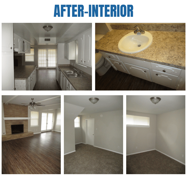 Photo collage of "after" interior photos