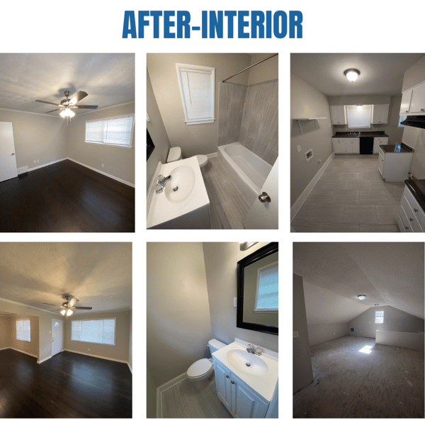 Photo collage of "after" interior photos