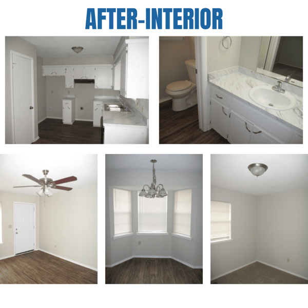 Photo collage of "after" interior photos