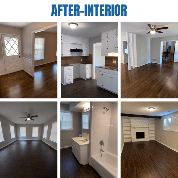 Photo collage of "after" interior photos