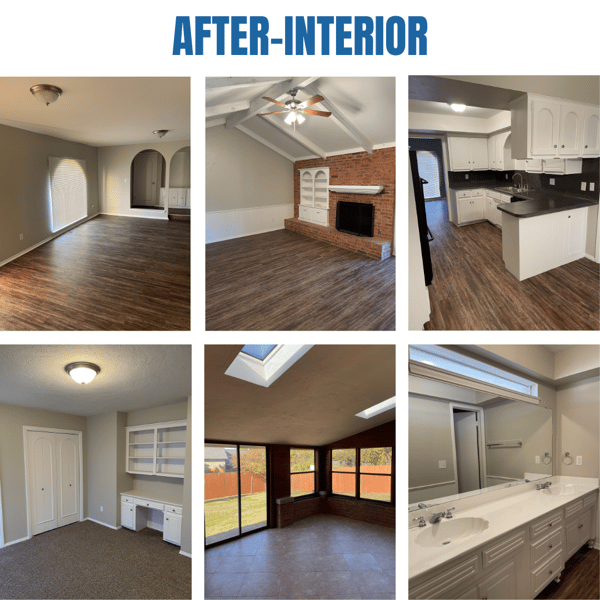 Photo collage of "after" interior photos