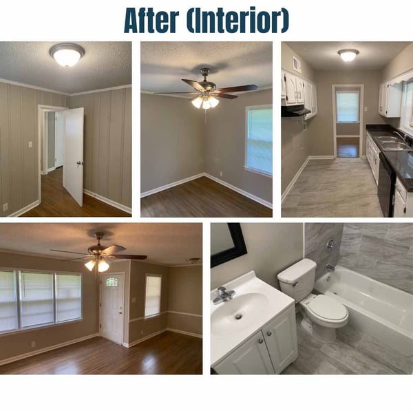 Photo collage of "after" interior photos