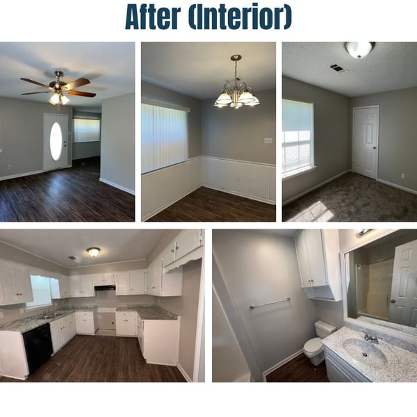 Photo collage of "after" interior photos