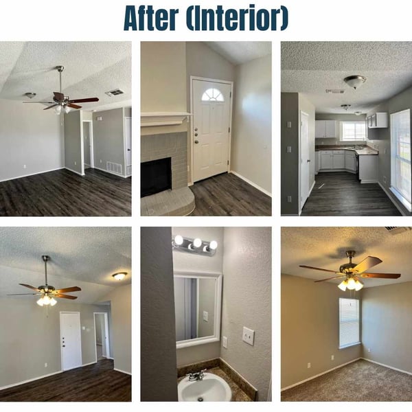 Photo collage of "after" interior photos