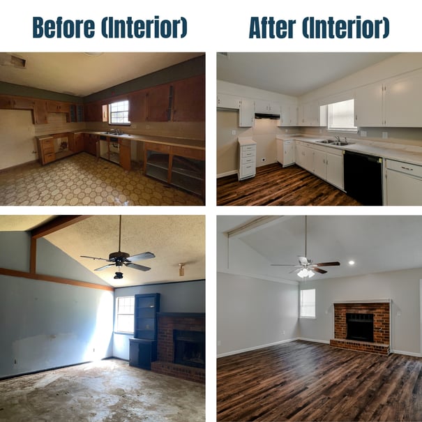 7909 Claybrook Road Before and After Interior