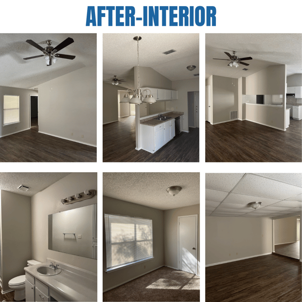 Photo collage of "after" interior photos