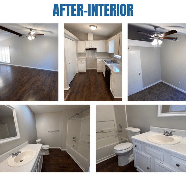 Photo collage of "after" interior photos