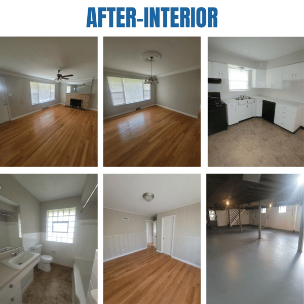 Photo collage of "after" interior photos