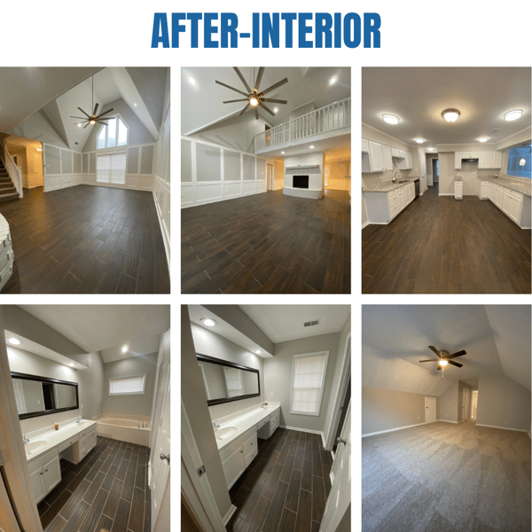 Photo collage of "after" interior photos