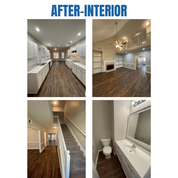 Photo collage of "after" interior photos