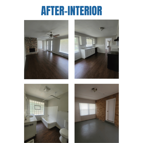 Photo collage of "after" interior photos