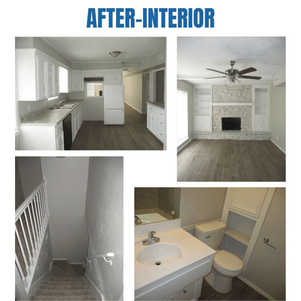 Photo collage of "after" interior photos