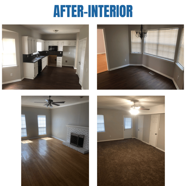 Photo collage of "after" interior photos