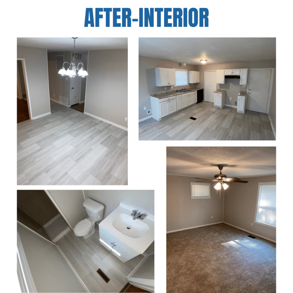 Photo collage of "after" interior photos