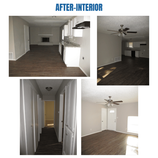 Photo collage of "after" interior photos