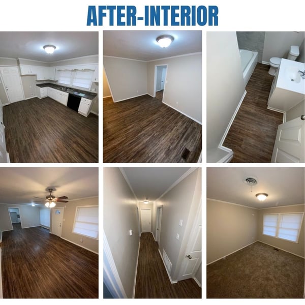 Photo collage of "after" interior photos