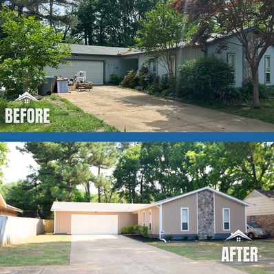 6529 Mill Creek before and after