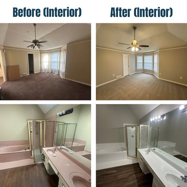6777 Castlegate Cove Before and After BedroomBathroom