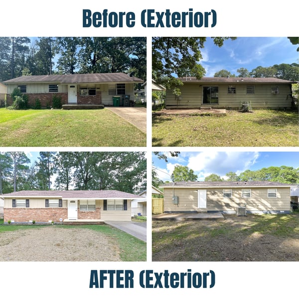 6909 Fairfield Drive Before and After Exterior