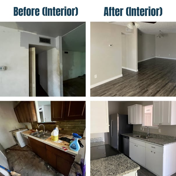 802 Las Palmas Dr Before and After Kitchen_Living Room