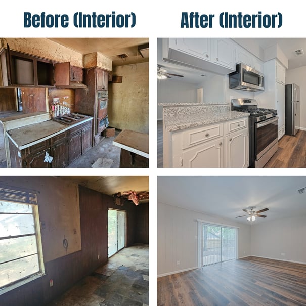9003 Chateau Forest Before and After Kitchen_Living Room