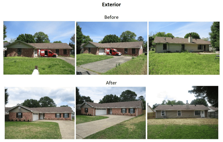 before and after exterior photos