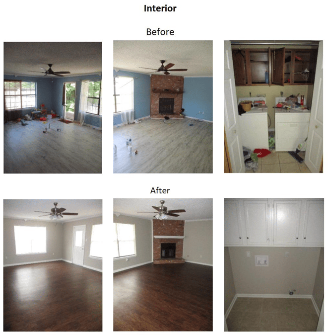 before and after interior photos