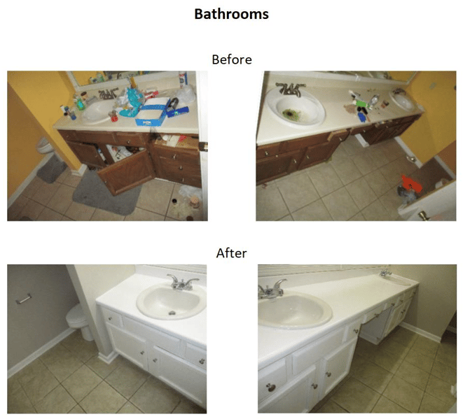 before and after bathroom photos