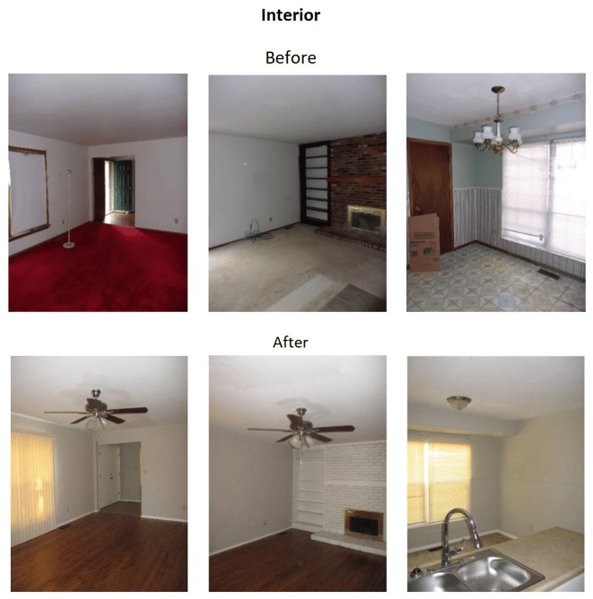 living room before and after pictures