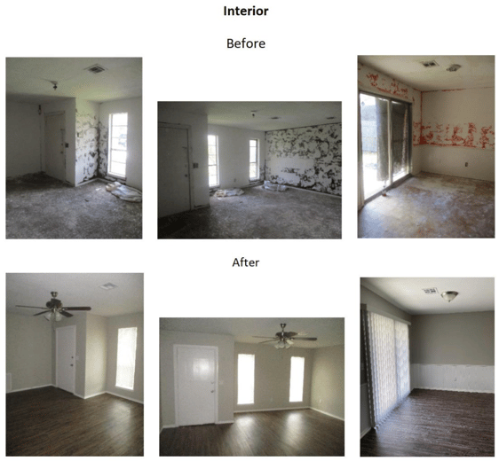 before and after interior photos