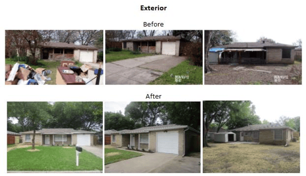 before and after exterior photos