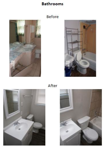 before and after bathroom photos