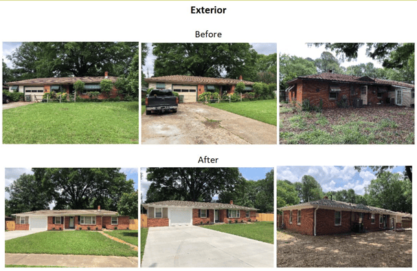 before and after exterior photos