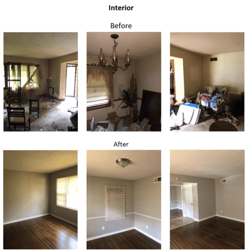 before and after interior photos