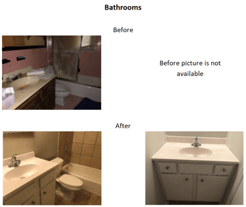 before and after bathroom photos