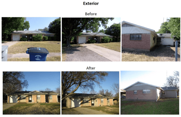 before and after exterior photos