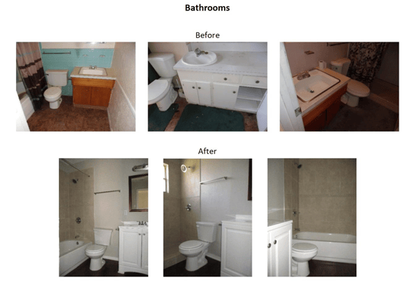 before and after bathroom photos