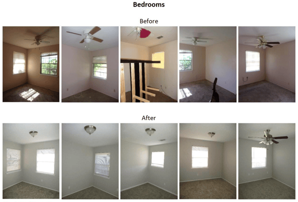 before and after bedroom photos