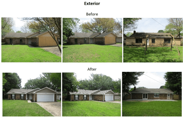 before and after exterior photos