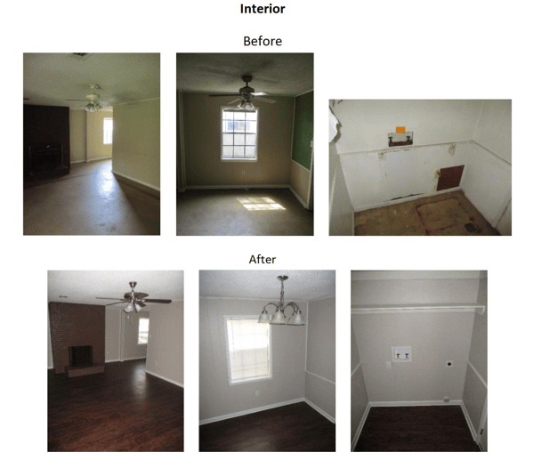 before and after interior photos