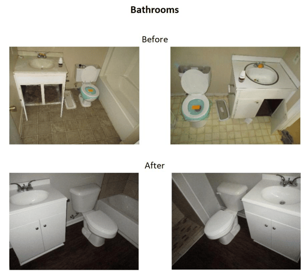 before and after bathroom photos