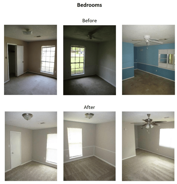 before and after bedroom photos