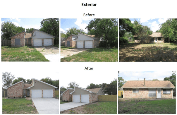 before and after exterior photos