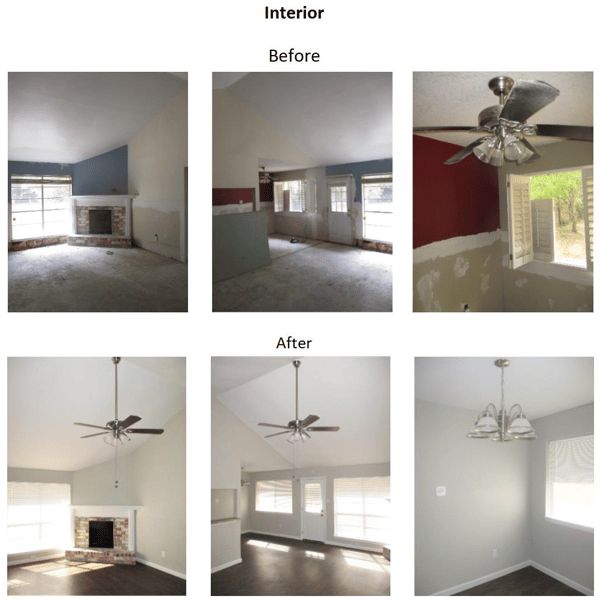 before and after interior photos