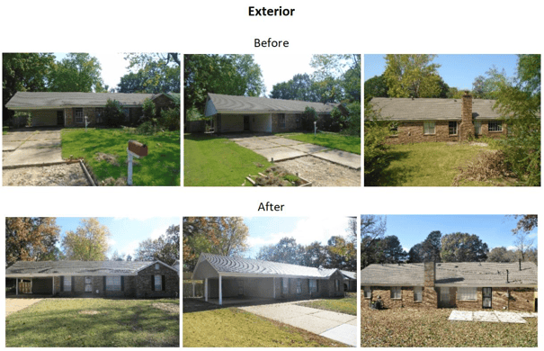 before and after exterior photos