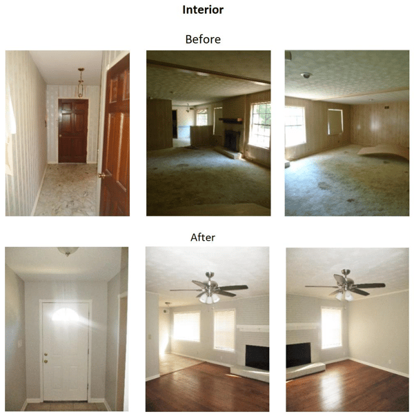 before and after interior photos