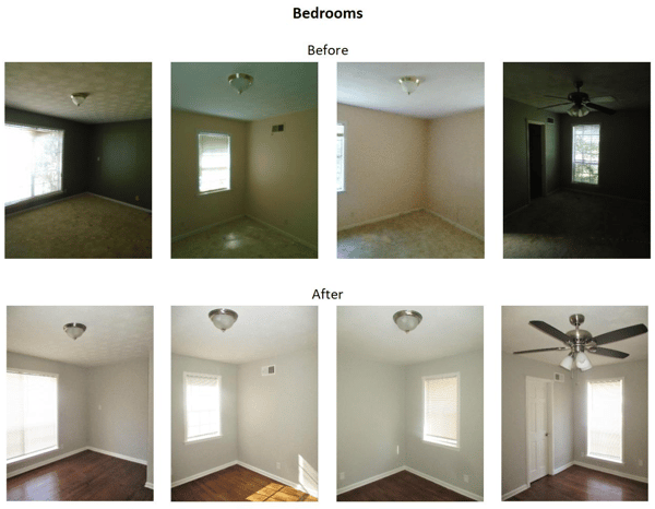 before and after bedroom photos