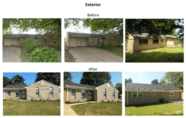 before and after exterior photos
