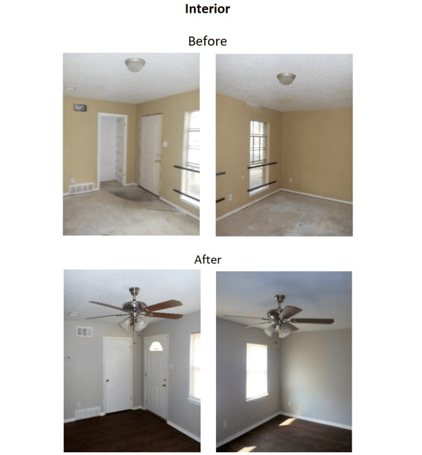 before and after interior photos